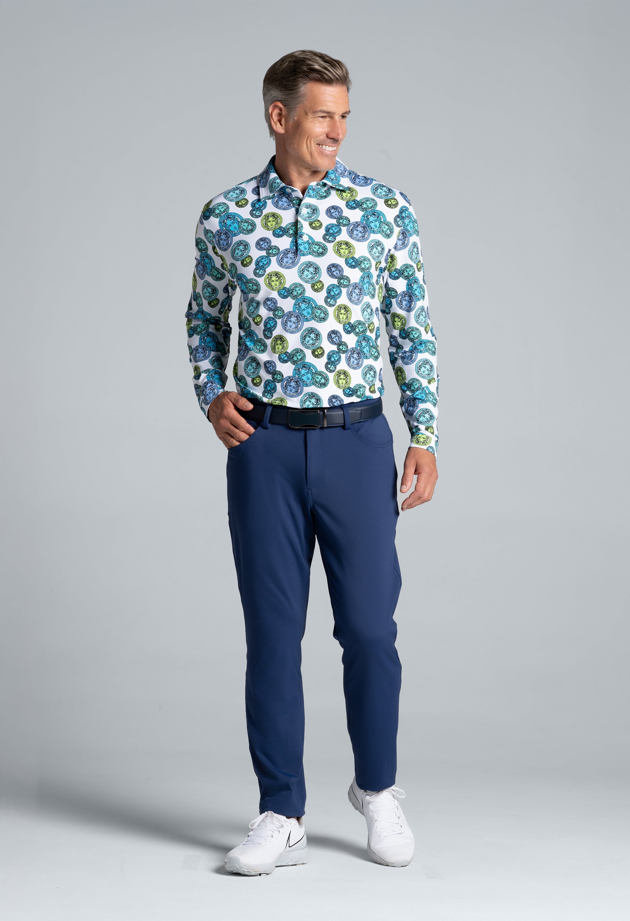 Medusa Print Long Sleeve Polo – 95171 (Modern Fit)